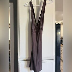 Elegant Brown Sleeveless Dress